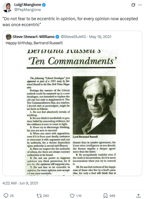 Bertrand Russell’s Wisdom Gets a Shout