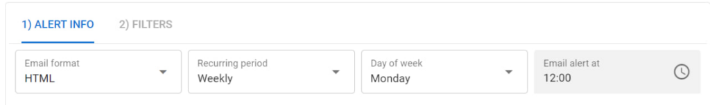 Twilert alerts settings