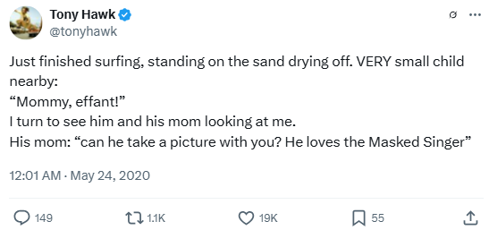 Tweet: Mistaken for a Contestant on The Masked Singer